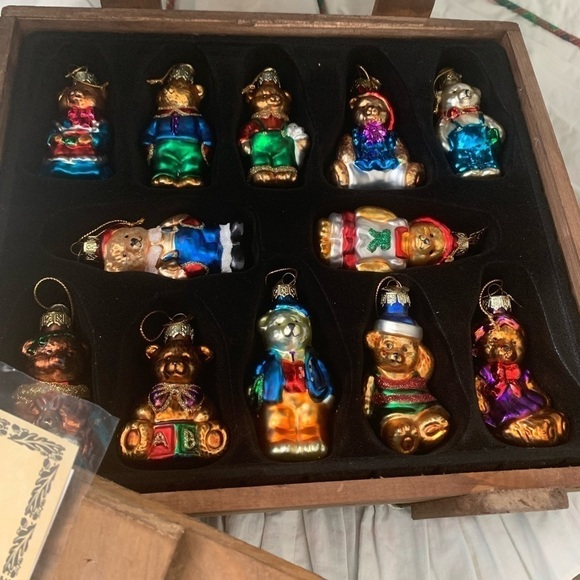 Thomas Pacconi full set of ornaments bears in original crate design box included - Picture 1 of 13